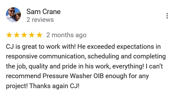 Pressure Washer OIB - Customer Review Google